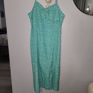 Green floral dress